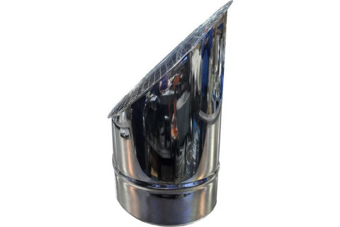 Косой или скошенный участок воздуховода круглого сечения с сеткой Ф140-150-45  Лист.нерж. (AISI 430) 0.50 [Сетка сварная/-]