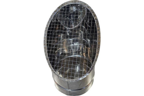 Косой или скошенный участок воздуховода круглого сечения с сеткой Ф140-150-45  Лист.нерж. (AISI 430) 0.50 [Сетка сварная/-]