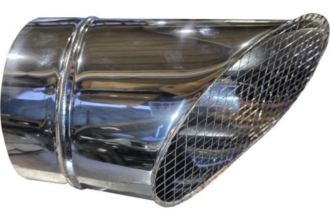 Косой или скошенный участок воздуховода круглого сечения с сеткой Ф140-150-45  Лист.нерж. (AISI 430) 0.50 [Сетка сварная/-]